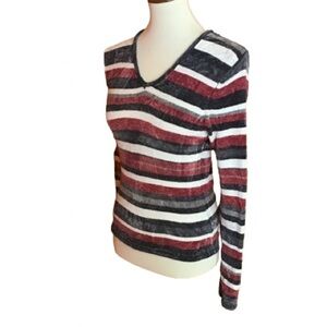 Vintage 90s Arizona Jean Co Striped V Neck Sweater